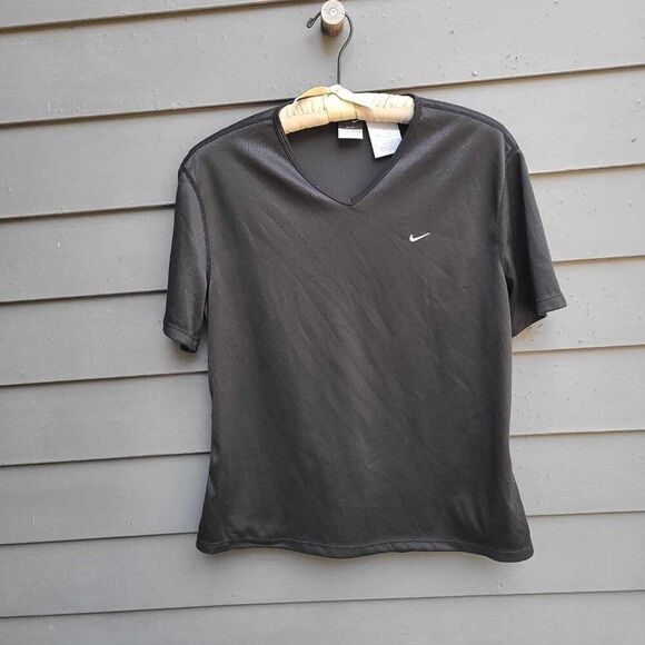 Nike Black V Neck Dri Fit Tee Shirt size Large - Picture 1 of 9